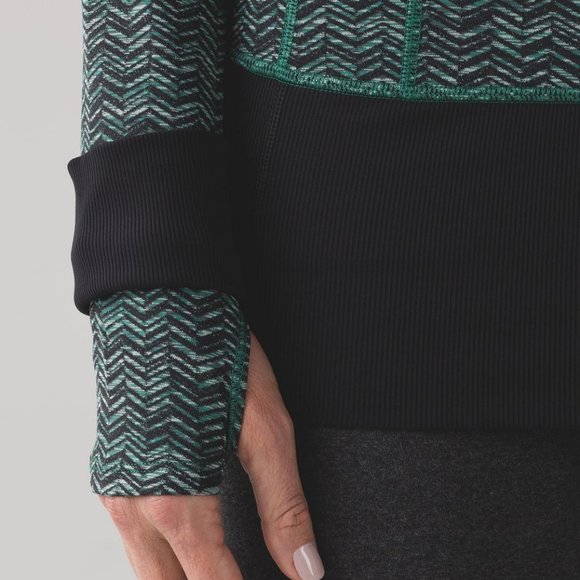 Lululemon Daily Practice Jacket Irregular Spacebone Sea Mist Deep Green / Black - Picture 5 of 13